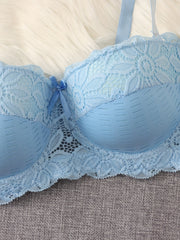 2 Pack Plus Size Bra Set Women's Plus Striped Lace Underwire T shirt Bra Set