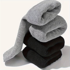 2 Pairs Solid Calf Socks Warm Knee High Socks Women's Stockings