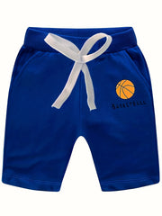 3pcs Boys Basketball Print Comfortable Shorts Quick-drying for Summer Outdoor