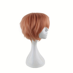Brown Funky Dress Up Wig For Men Synthetic Fiber Wig For Costume Party Use