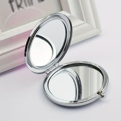 Peony Pattern Folding Compact Mirror Double Side Round Cosmetic Touch up Mirror