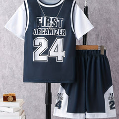 Boys Basketball Tracksuit Set - First Organizer 24 Print