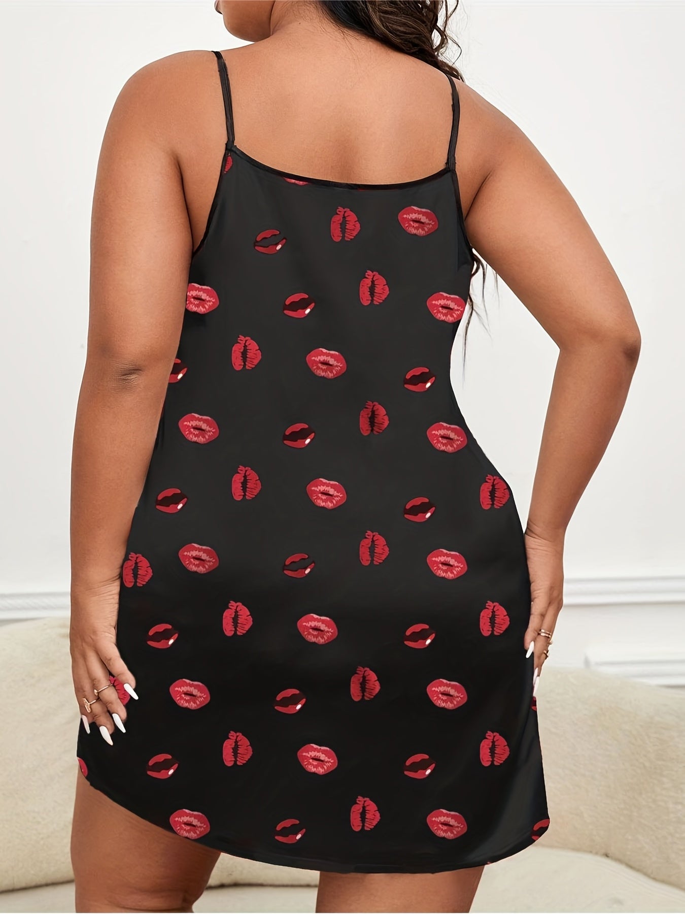Women's Plus Kiss Print Nightdress Cami