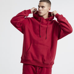 MINIPIGGY Men's Red Sports Hoodie With Pocket