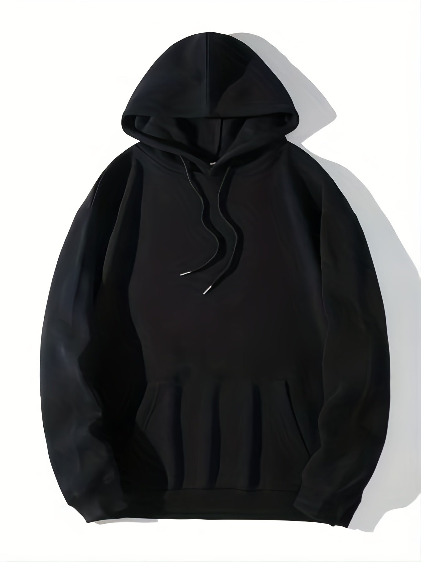 Solid Kangaroo Pocket Hoodie Casual Long Sleeve Drawstring Hoodies
