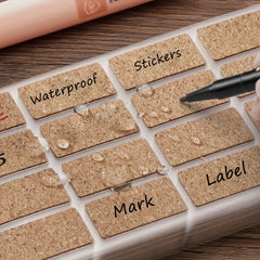 36pcs 96pcs Waterproof Cork Name Stickers Tearable Classification Label Stickers
