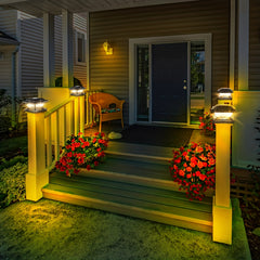 2 Modes Solar Deck Fence Lights IP65 Waterproof Solar Powered Light Fit Posts