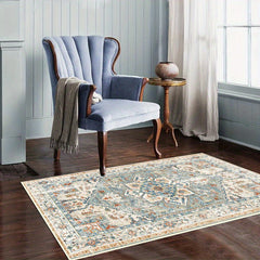 Large Boho Area Rug Vintage Persian Carpet Anti-slip Base Living Room Bedroom