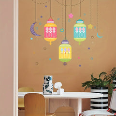 Ramadan Cartoon Pendant Lights Stars Moon Decoration Stickers