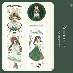 Girl Sticker Set Washi Paper Tape for DIY Crafts Scrapbooking