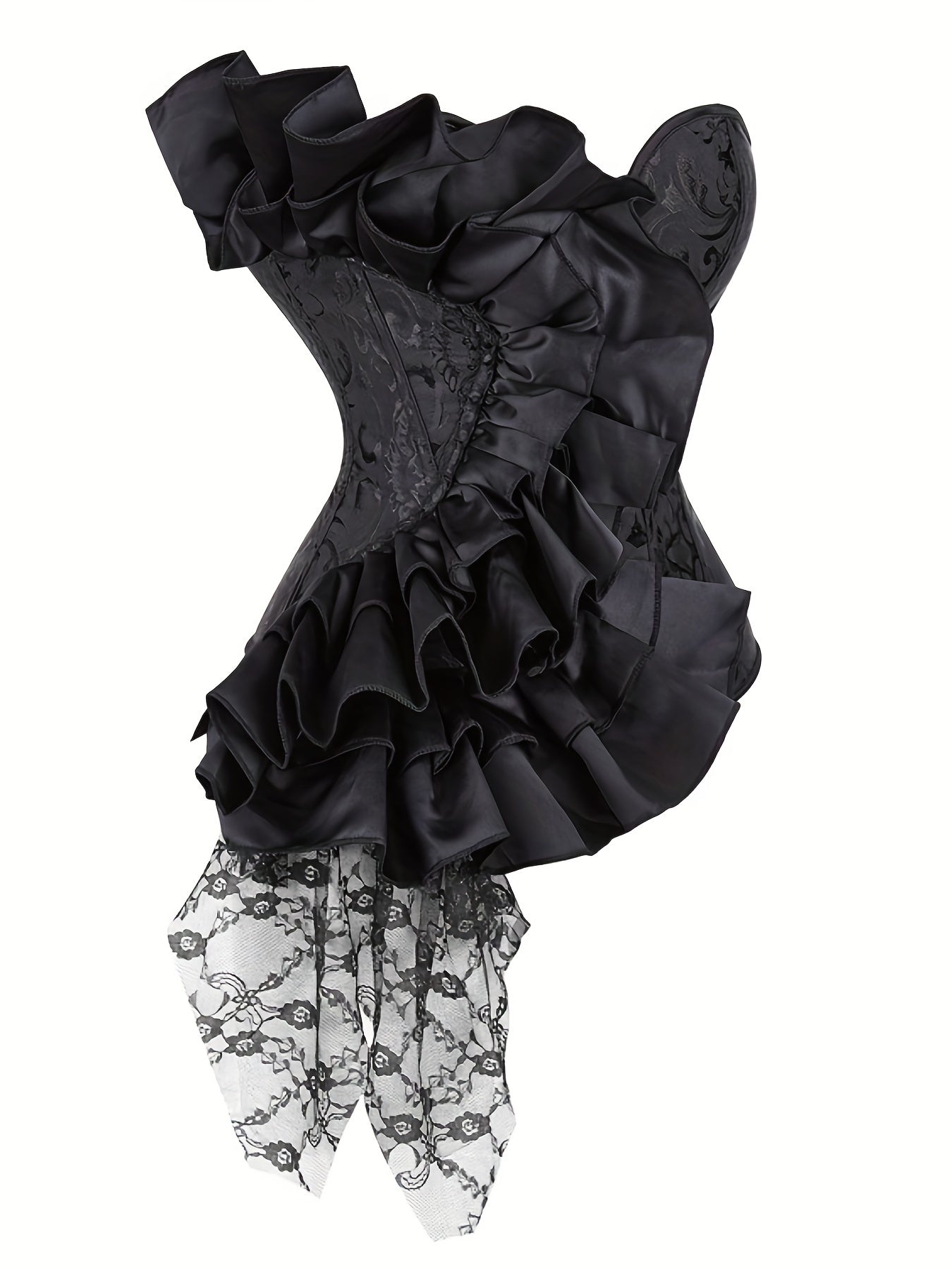 Strapless Corset Bustier Tummy Control Lace Up Body Shaper