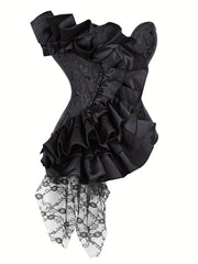 Strapless Corset Bustier Tummy Control Lace Up Body Shaper