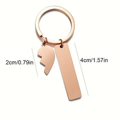 Custom Stainless Steel Name Men's Keychain Love Puzzle Key DIY