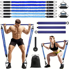 Portable Pilates Kit 3 Section Resistance Band 20-120 LBS