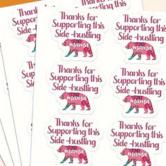 72PCS 3.5cm Thank You For Supporting My Side Push Stickers