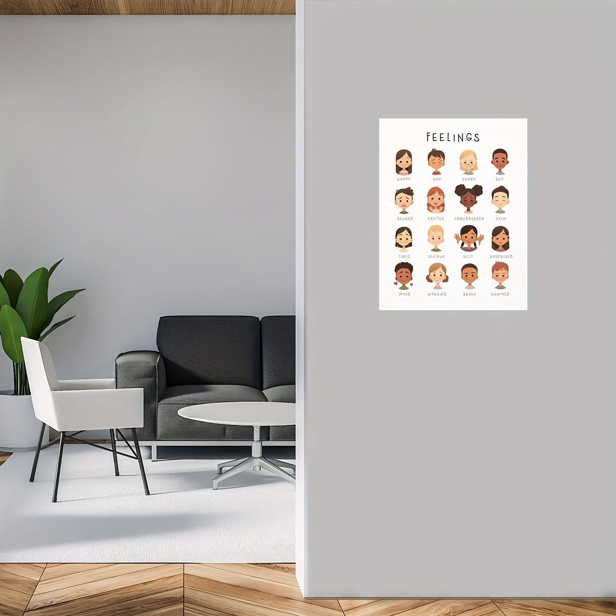 Kids Feelings Chart Canvas Poster Modern Art Wall Decor
