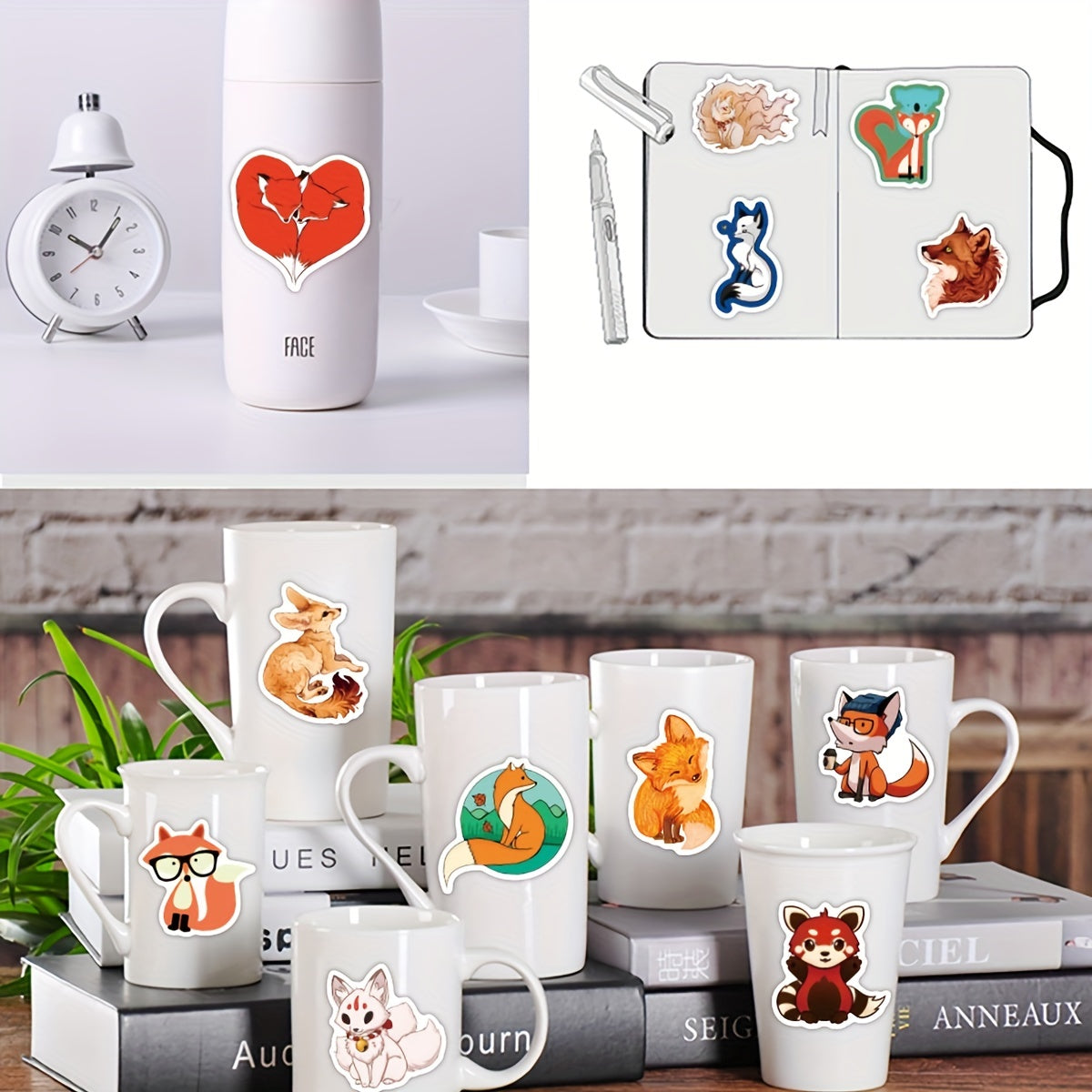 50pcs Cute Fox Graffiti Stickers for Fun and Style