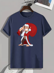 Chimpanzee Print Graphic T-shirt for Men