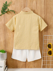 Boys Casual Outfit Shirt & Shorts Set Kids Summer Clothes