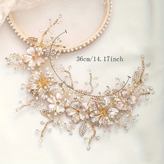 Bridal Floral Head Piece Rhinestone Headband Jewelry Hair Decoration