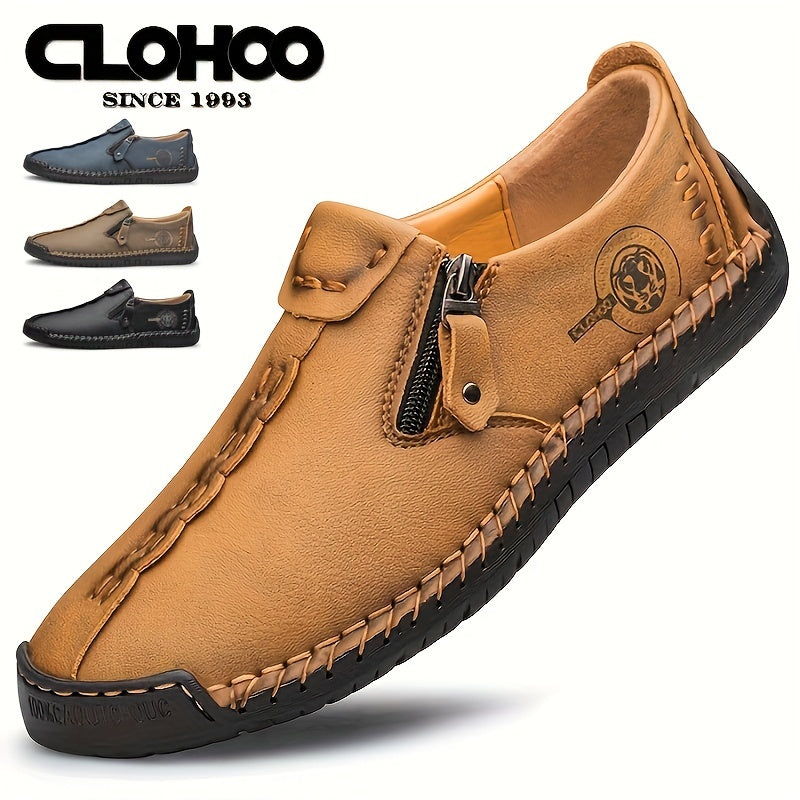 Men's Zipper Loafers Non Slip Casual Shoes