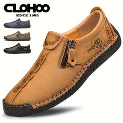 Men's Zipper Loafers Non Slip Casual Shoes