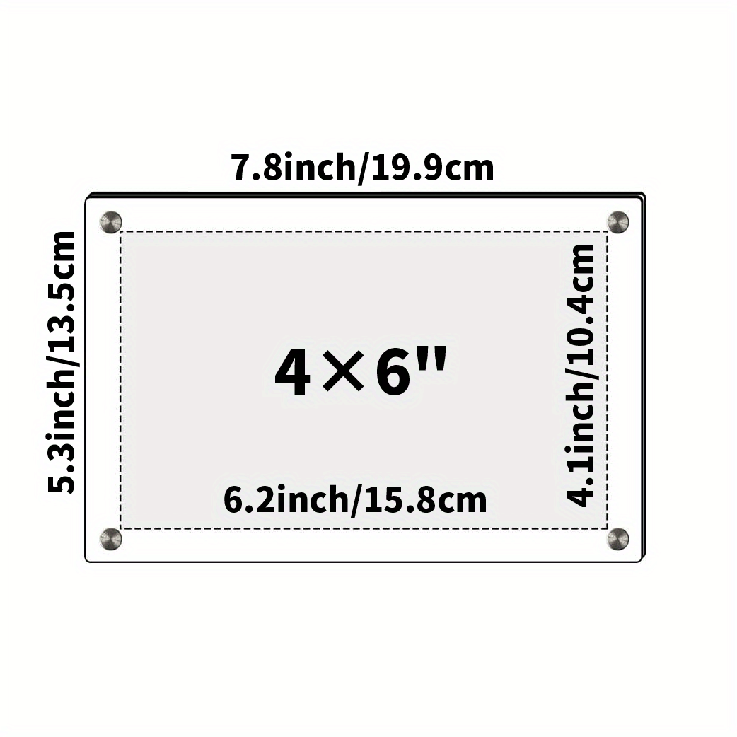 Acrylic Desktop Picture Frame Beveled Frameless Plexiglass Photo Display