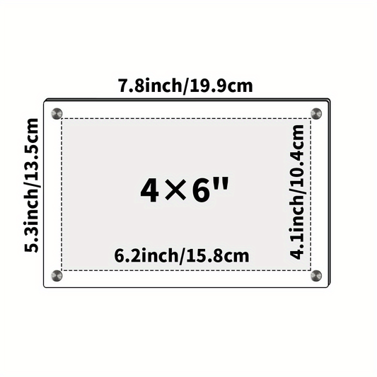 Acrylic Desktop Picture Frame Beveled Frameless Plexiglass Photo Display