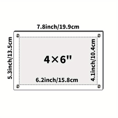 Acrylic Desktop Picture Frame Beveled Frameless Plexiglass Photo Display