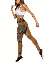 Feather Print Tank Top & Leggings Set