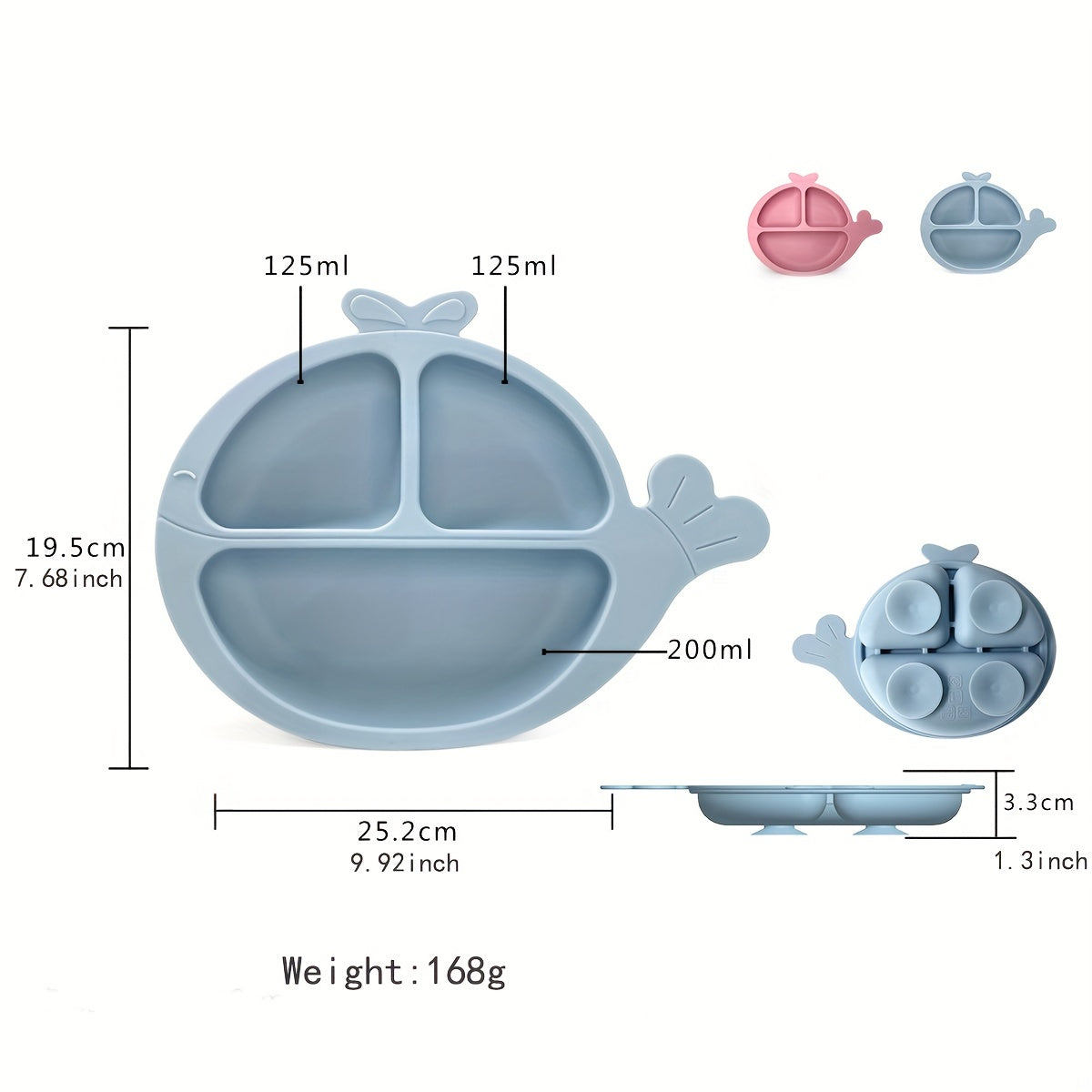 Whale Silicone Suction Cups For Toddlers Self Feeding