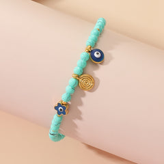 Devil's Eye Crystal Anklet Adjustable Turquoise Beach Jewelry