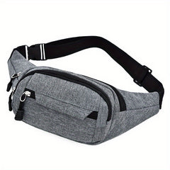Waterproof Sports Waist Bag with 3 Zipper Pockets