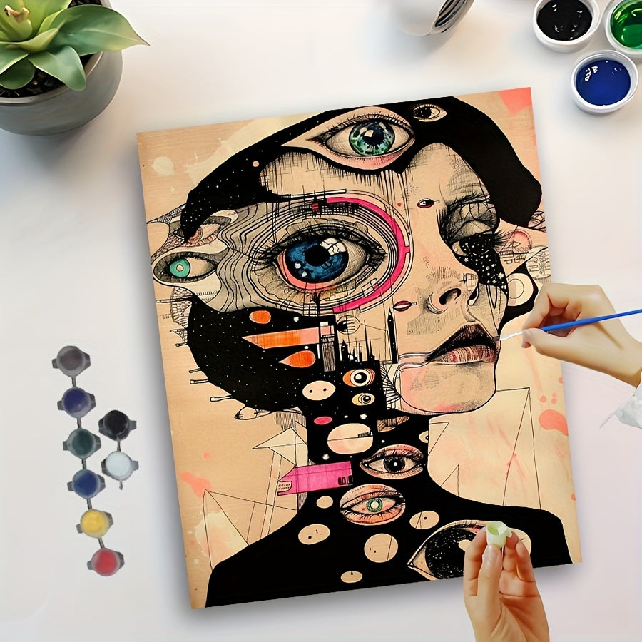 DIY Painting by Numbers Kit Eyed Girl for Beginners
