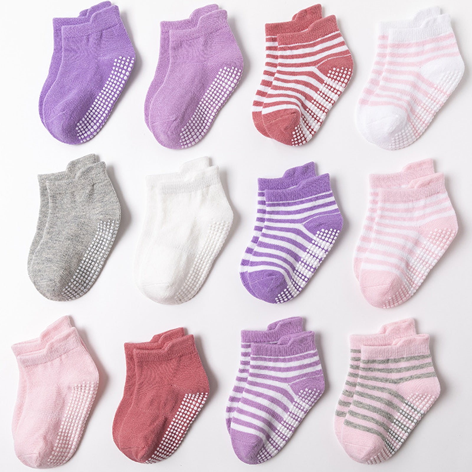 12pcs Kids Anti Skid Socks: Safe and Comfy Feet