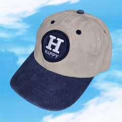 Kids H Letter Baseball Cap Water Wash Embroidered Outdoor Activity 53