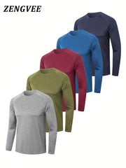 4 Pcs Men's Compression T-shirts Crew Neck Quick Drying Fitness Training