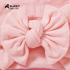 Baby Girls Bowknot Solid Headband Soft Nylon Elastic Hair Bands