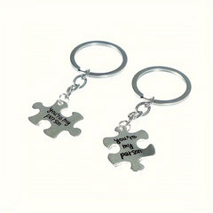 Metal Puzzle Key Ring Funny Alloy Keychain Gift For Couples