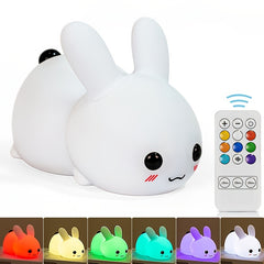 Rechargeable Rabbit Silicone Night Light for Baby Feeding