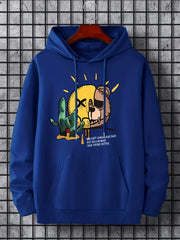 Smile & Teddy Bear Print Hoodie Men's Pullover Sweatshirt