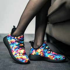 Colorful Tie Dye Halloween Skull Sneakers Lightweight Sport Shoes