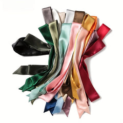 Solid Satin Thin Neck Scarf Hair Accessories Wrist Wrap Scarves