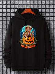 Men's Halloween Bear Graphic Hoodie Slightly Stretch Sweatshirt