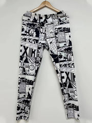 Graffiti Print Skinny Leggings Stretchy Casual Leggings Women's Clothing