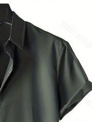 Men's Casual Short Sleeve Shirt for Summer Vacation