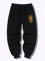 Lion Pattern Joggers Men s Stretch Waist Sports Pants