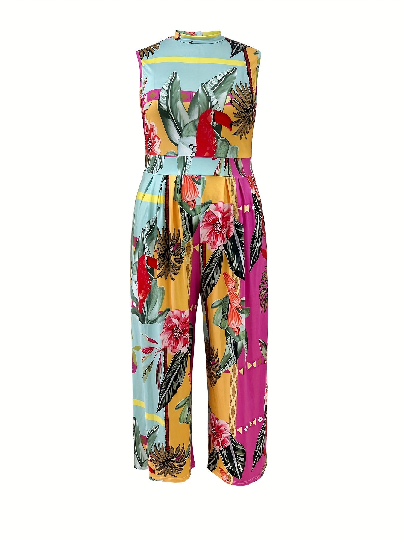 Tie Dye Mock Neck Jumpsuit
