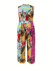 Tie Dye Mock Neck Jumpsuit