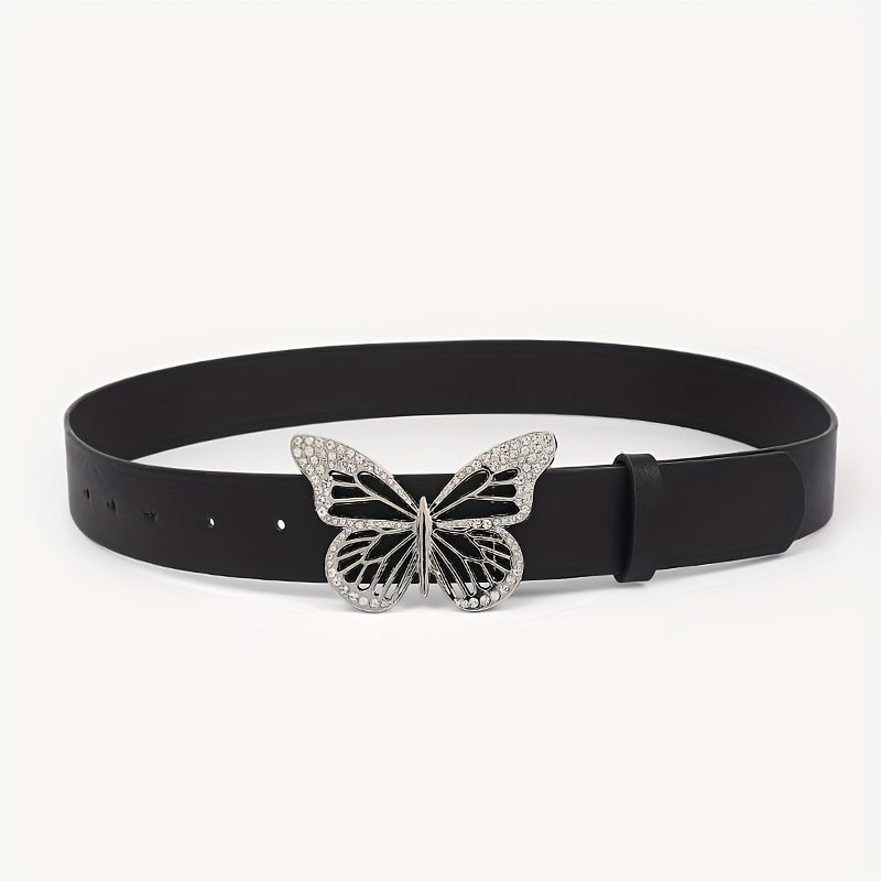 2pcs Butterfly Rhinestone Buckle Belt for Girls